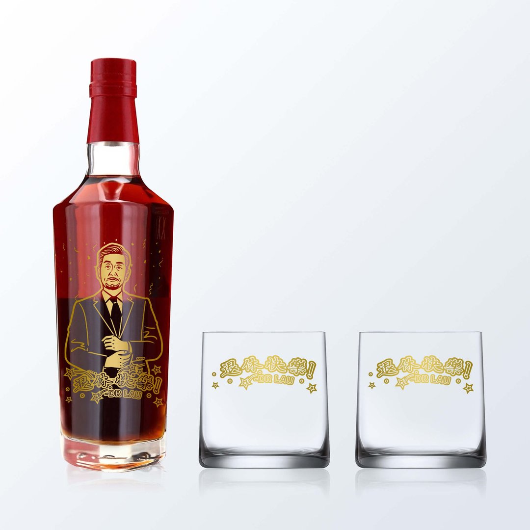 Glenfiddich 22 人像雕刻礼物定制化礼物 职场礼物送同事退休礼物 - 酒类 - 玻璃 