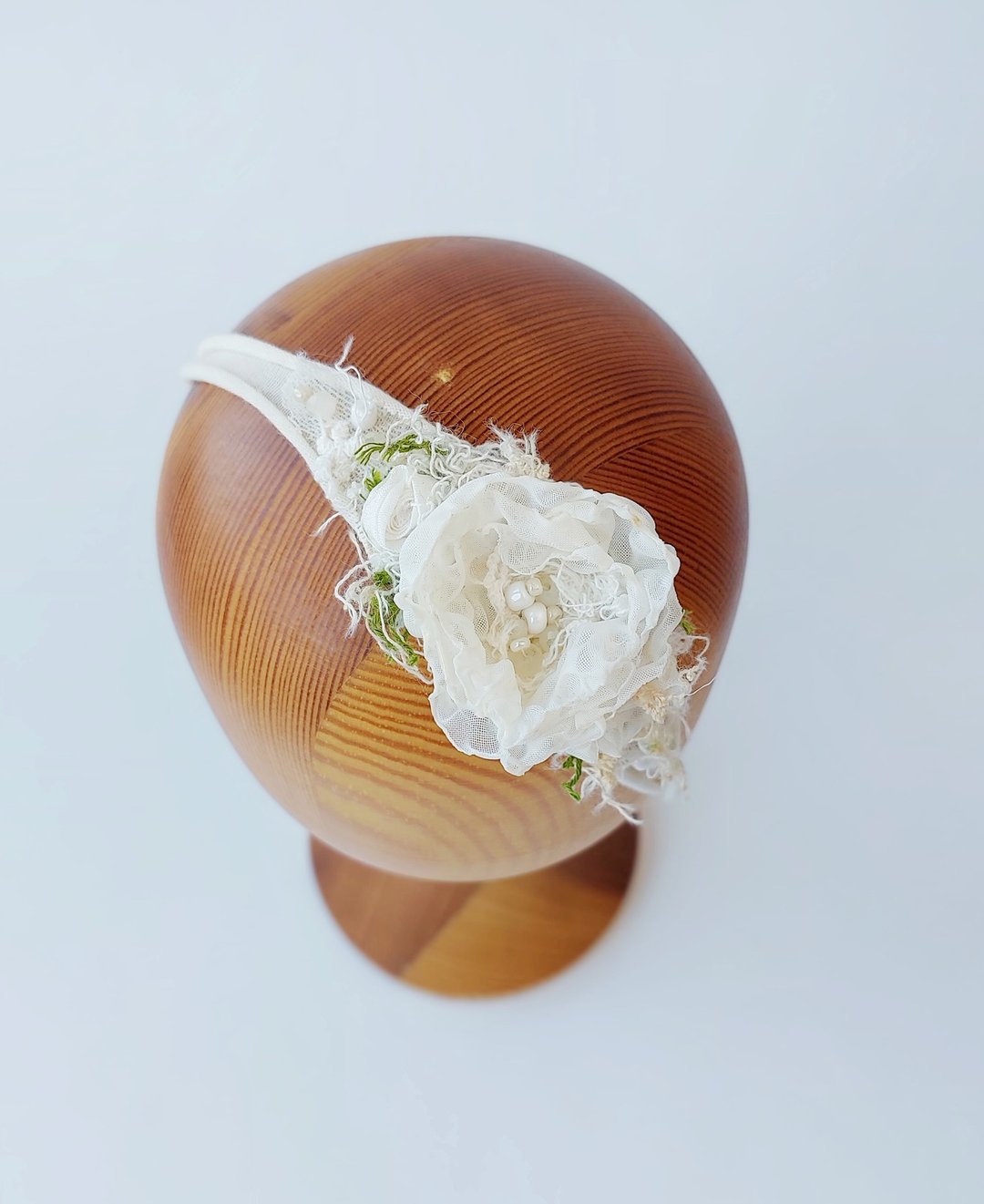 Boho flower girl headband, newborn headband, 头带 newborn photography props - 婴儿帽/发带 - 其他材质 白色