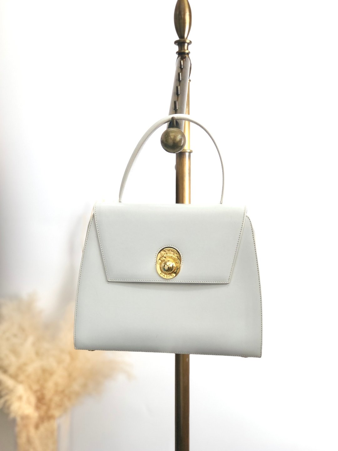 CELINE 稀有白色皮革星辰球装饰古董手提包 Vintage - 手提包/手提袋 - 真皮 白色