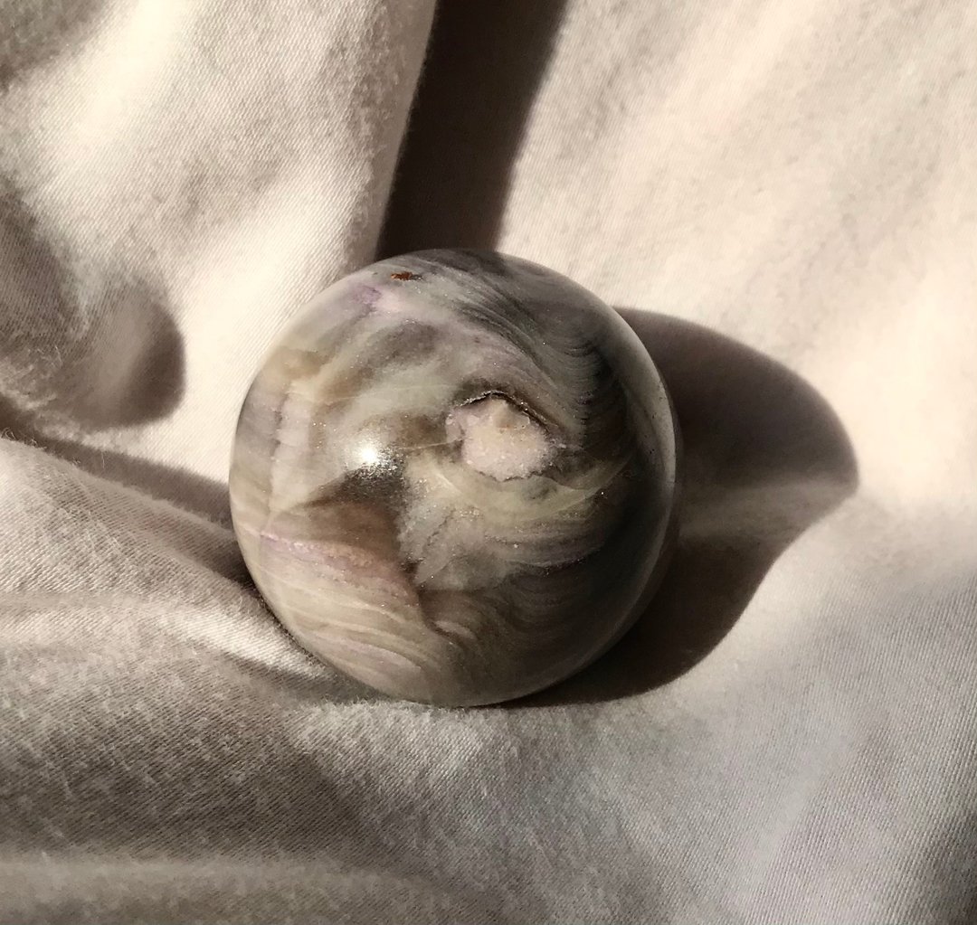 舒俱莱萤石共生球 苏萤石水晶球 天然原石  水晶  水晶球 crystal - 摆饰 - 水晶 紫色
