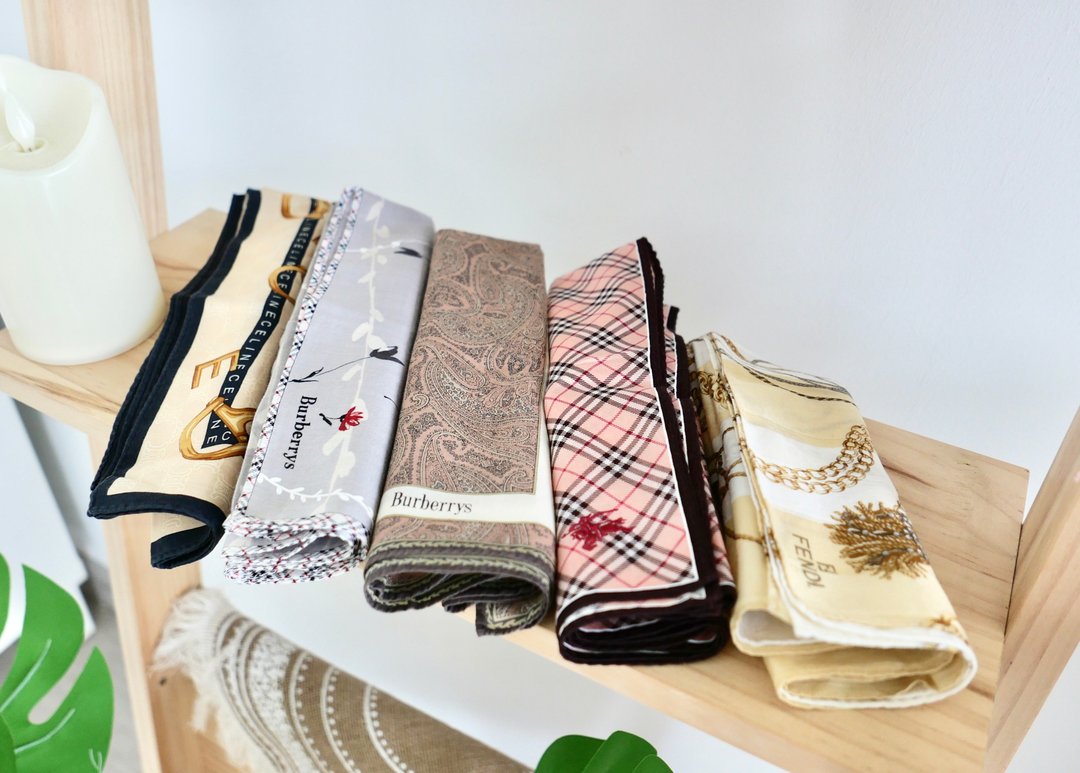 中古古董精品手帕 - Burberrys, Celine, Fendi - 手帕/方巾 - 棉 多色