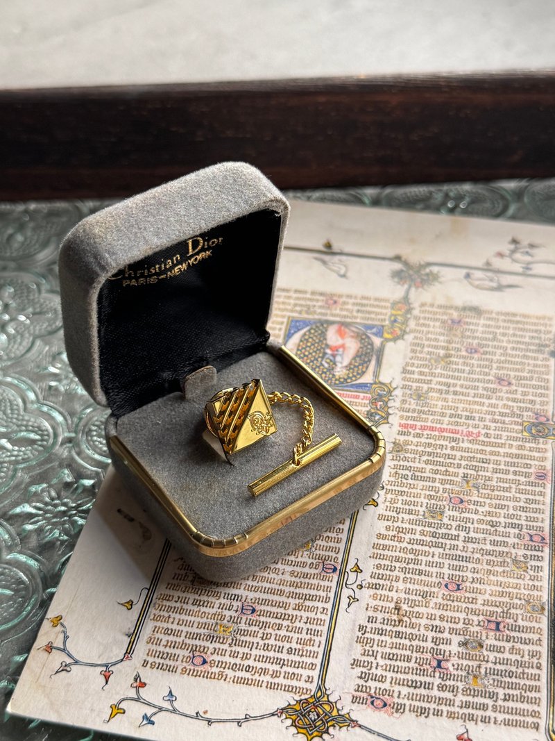 中古未使用品Christian Dior 西装扣针领口扣 胸针 男女适用 送礼 - 胸针 - 其他金属 金色