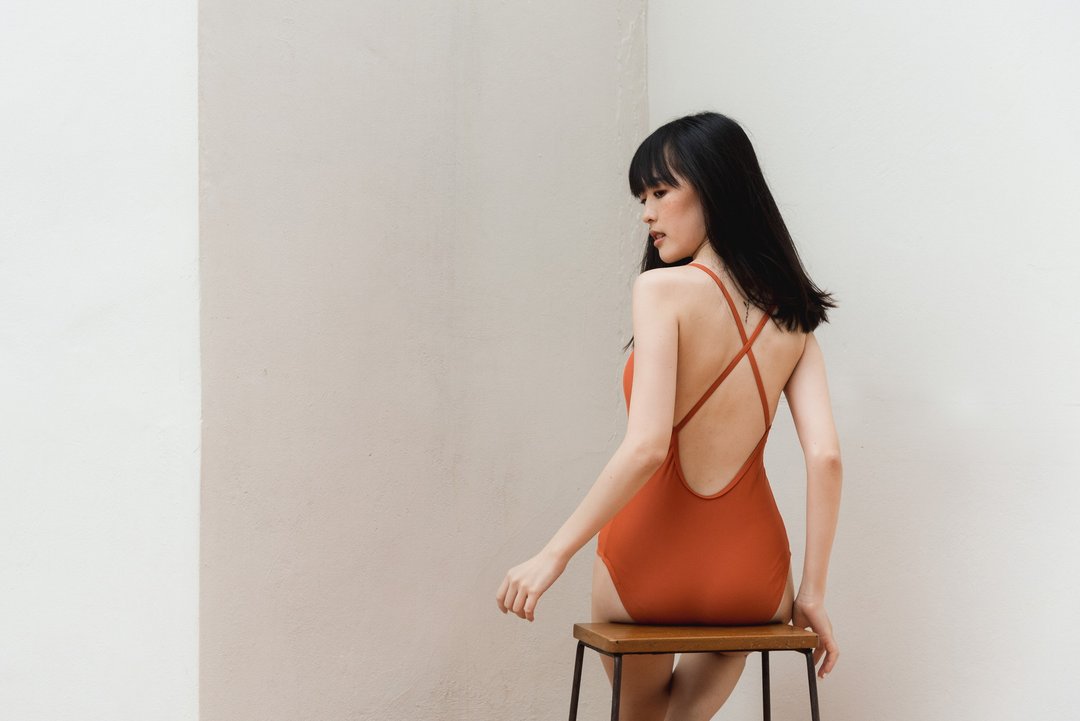 'Autumn Orange' LIMITED EDITION - Crossback - (Size L) / Swimwear - 女装泳衣/比基尼 - 其他材质 橘色