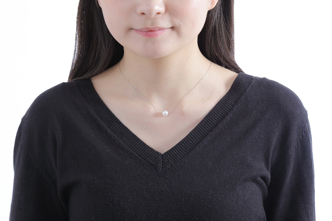 Pearl Through Necklace 7.0-7.5/7.5-8.0/8.0-8.5/8.5-9.0 Platinum850/K18YG Akoya - 项链 - 珍珠 白色