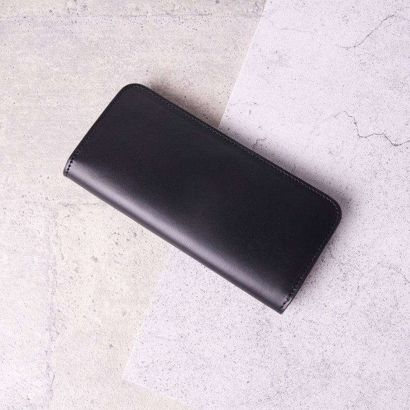 简约零钱袋长夹 Bifold Long Wallet / 黑色 Black - 皮夹/钱包 - 真皮 黑色