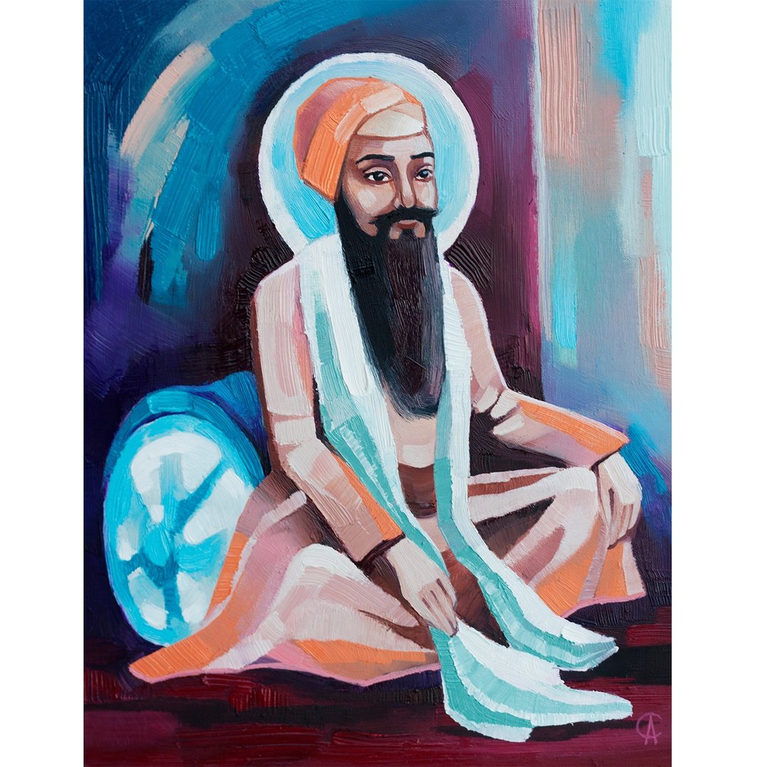 Guru Ram Das 绘画 Yogi Bhajan 艺术 印度原创艺术 灵性艺术品 - 海报/装饰画/版画 - 其他材质 多色