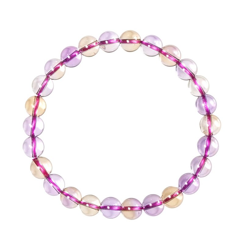 【正佳珠宝】紫黄晶 顶级极净双色紫黄晶 6.8-7.3mm 紫黄晶手珠 - 手链/手环 - 水晶 多色