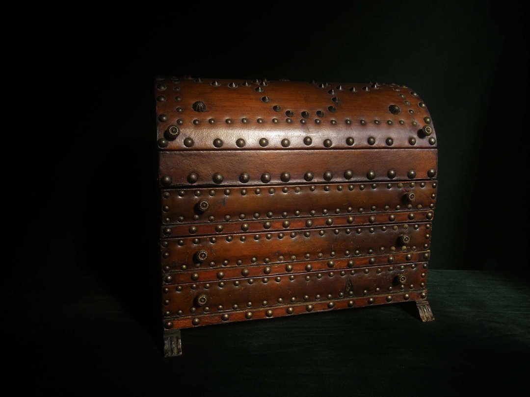 【老时光 OLD-TIME】早期二手日本手工皮革精制珠宝箱珠宝柜 - 收纳用品 - 其他材质 多色