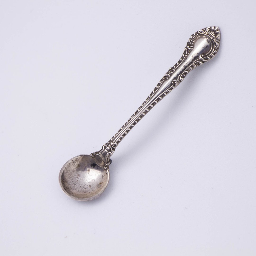 美国Gorham品牌古董 纯银雕花小茶匙胸针 - 胸针 - 纯银 银色