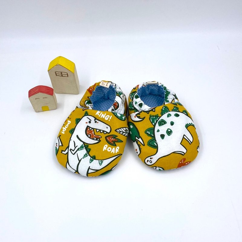 涂鸦恐龙 - 初步鞋/成长鞋/漫步鞋 - 婴儿鞋 - 棉．麻 橘色