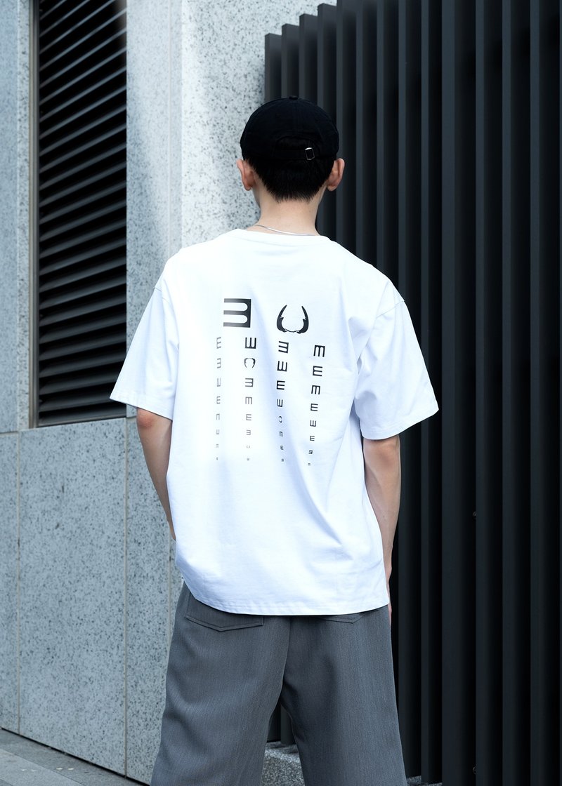 Bug-sight Test 印花T恤 - 男装上衣/T 恤 - 棉 白色