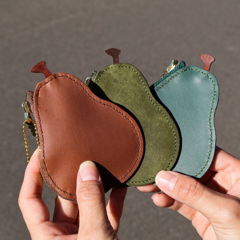 【QueeniQue】莱/吊饰零钱包 - 零钱包 - 真皮 绿色