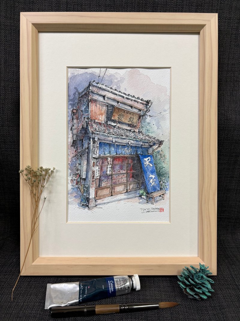 东京老店铺-手绘原创淡彩画 - 海报/装饰画/版画 - 纸 