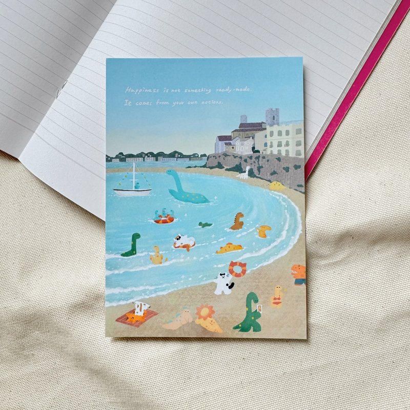 蔚蓝海岸 恐龙明信片 - 卡片/明信片 - 纸 蓝色