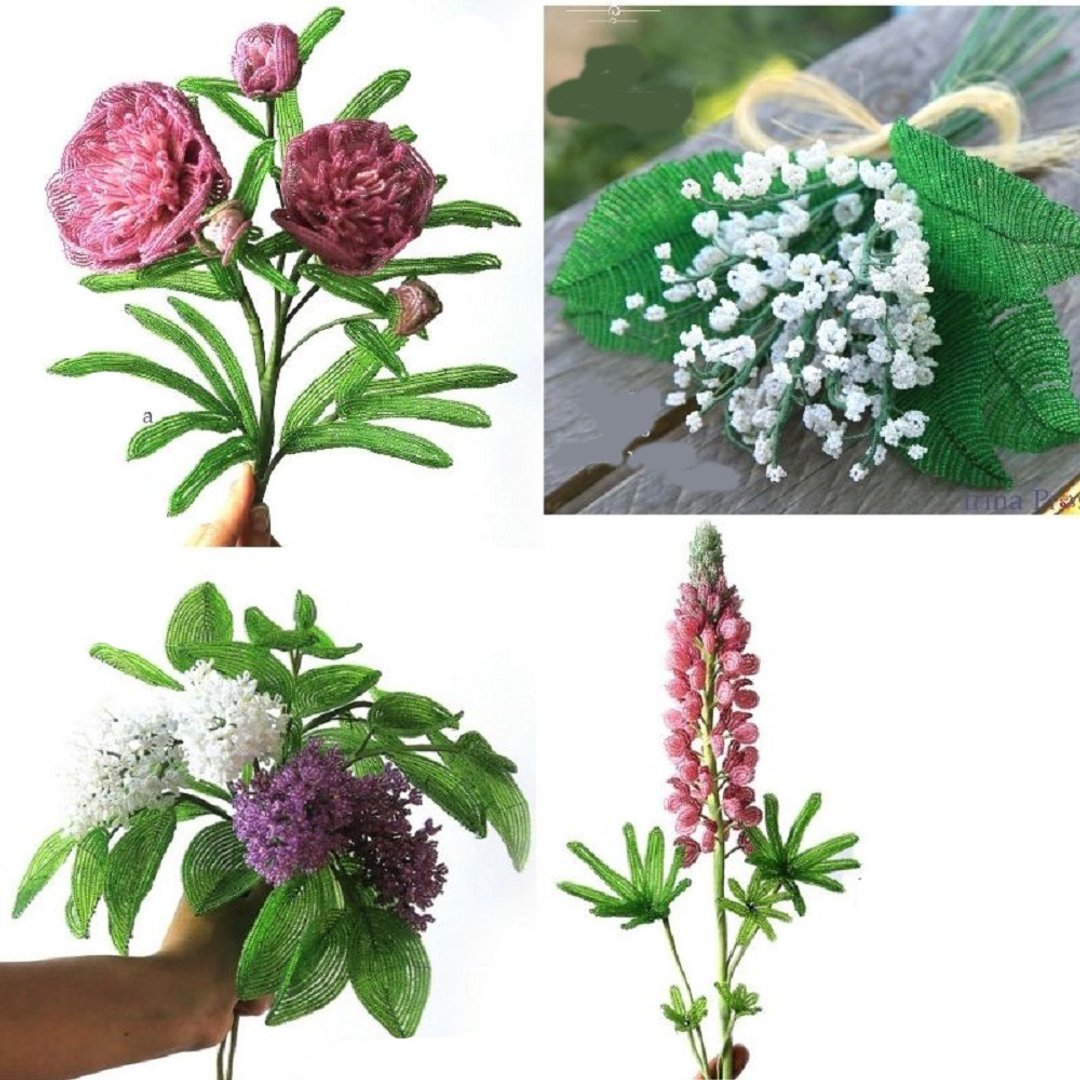Digital Download - PDF | Beaded Flowers pattern | Peony, lily of the valley, lil - 手工艺教程/工具书 - 其他材质 