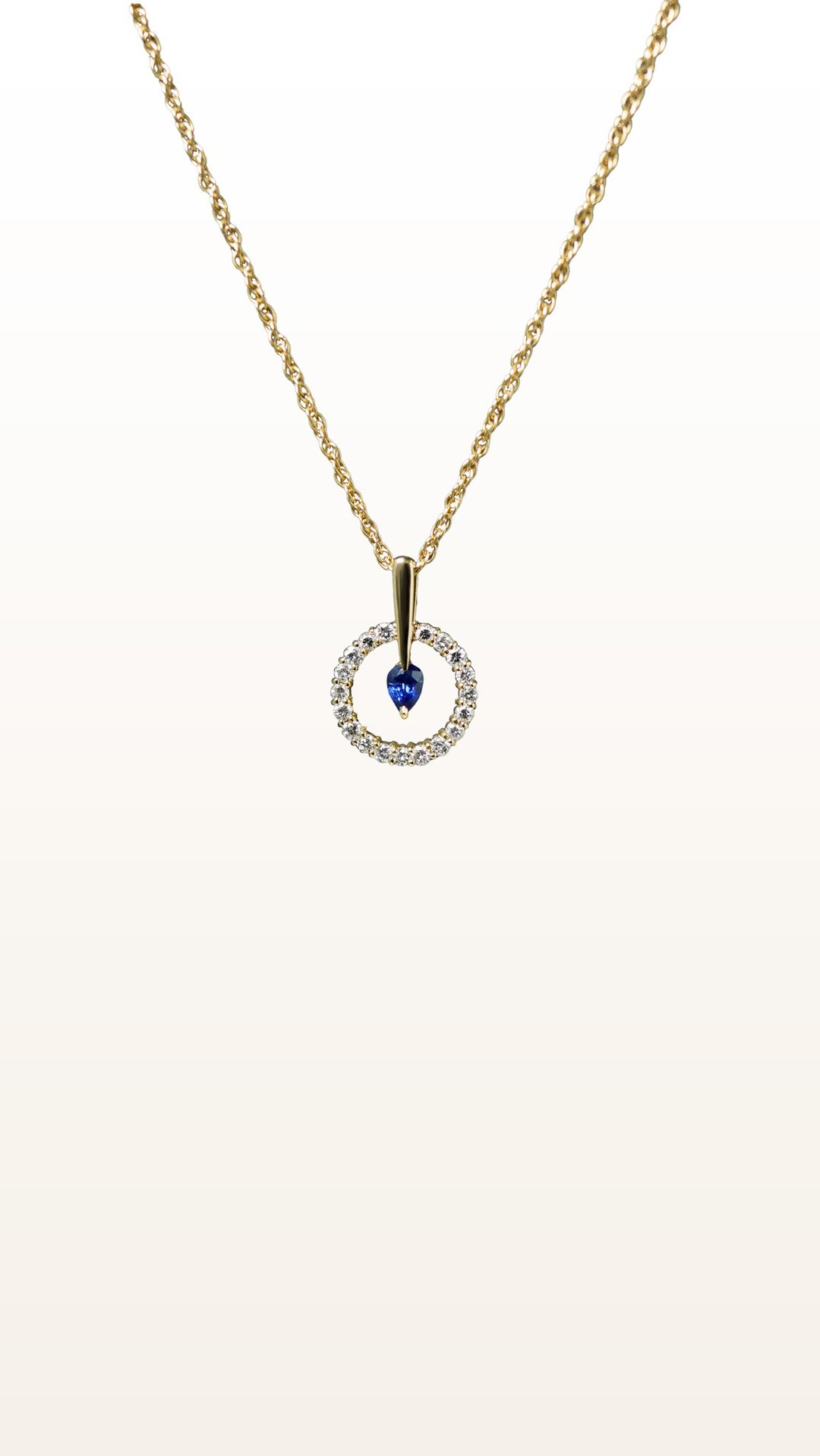 18K黄金 天然蓝宝石钻石项链 18K Sapphire Diamond Necklace - 项链 - 贵金属 