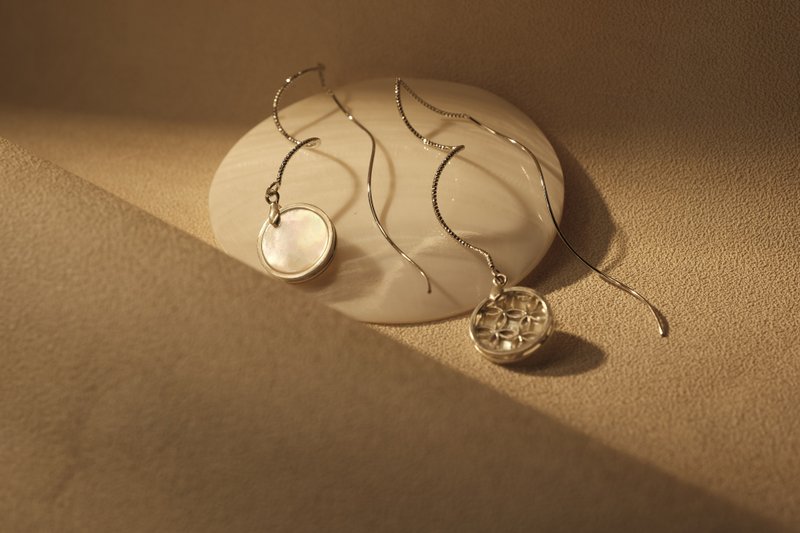 深海宝藏 - 联名限量款式 - 多层次耳线型耳环 - 耳环/耳夹 - 银 