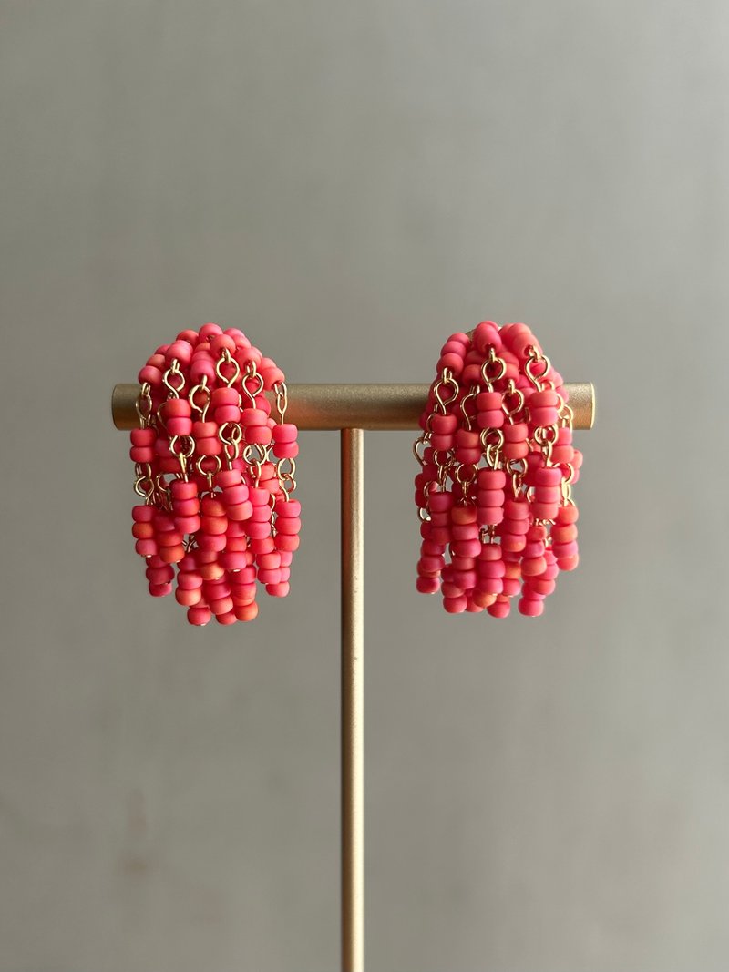 粉色摇曳耳针/耳夹 - 耳环/耳夹 - 其他材质 粉红色