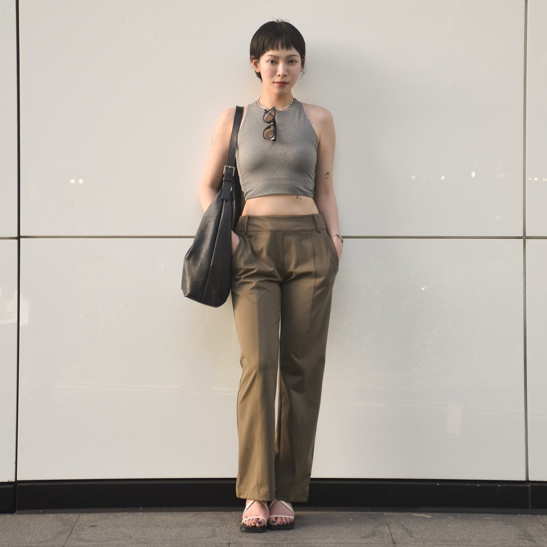微正装OL运动休闲裤 - 女装长裤 - 其他材质 卡其色