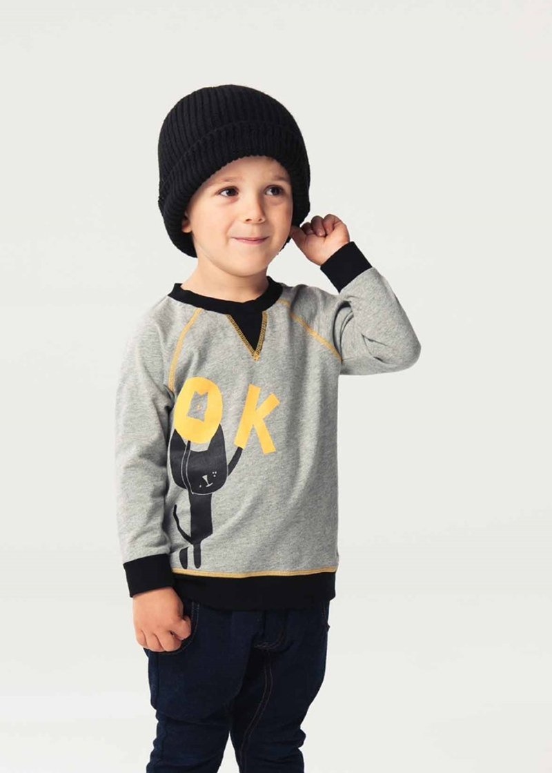 MIT猫咪很乖长袖上衣 - 其他 - 棉．麻 