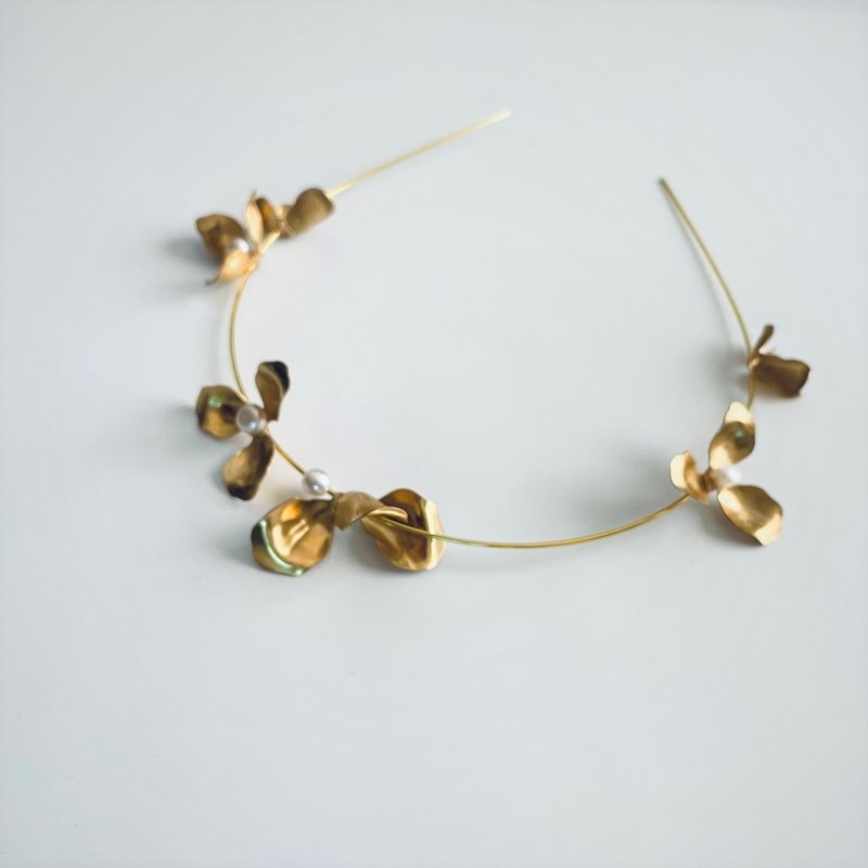 复古花朵发箍 - 发饰 - 铜/黄铜 金色