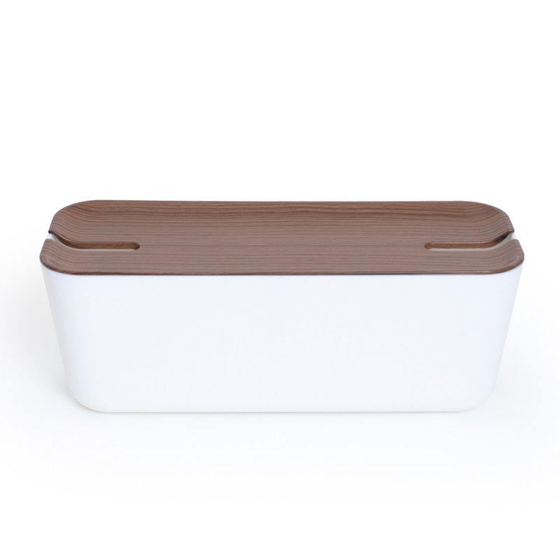 木纹安全集线盒(XL) 桌上地下收纳 延长线收纳盒 - 收纳用品 - 硅胶 卡其色