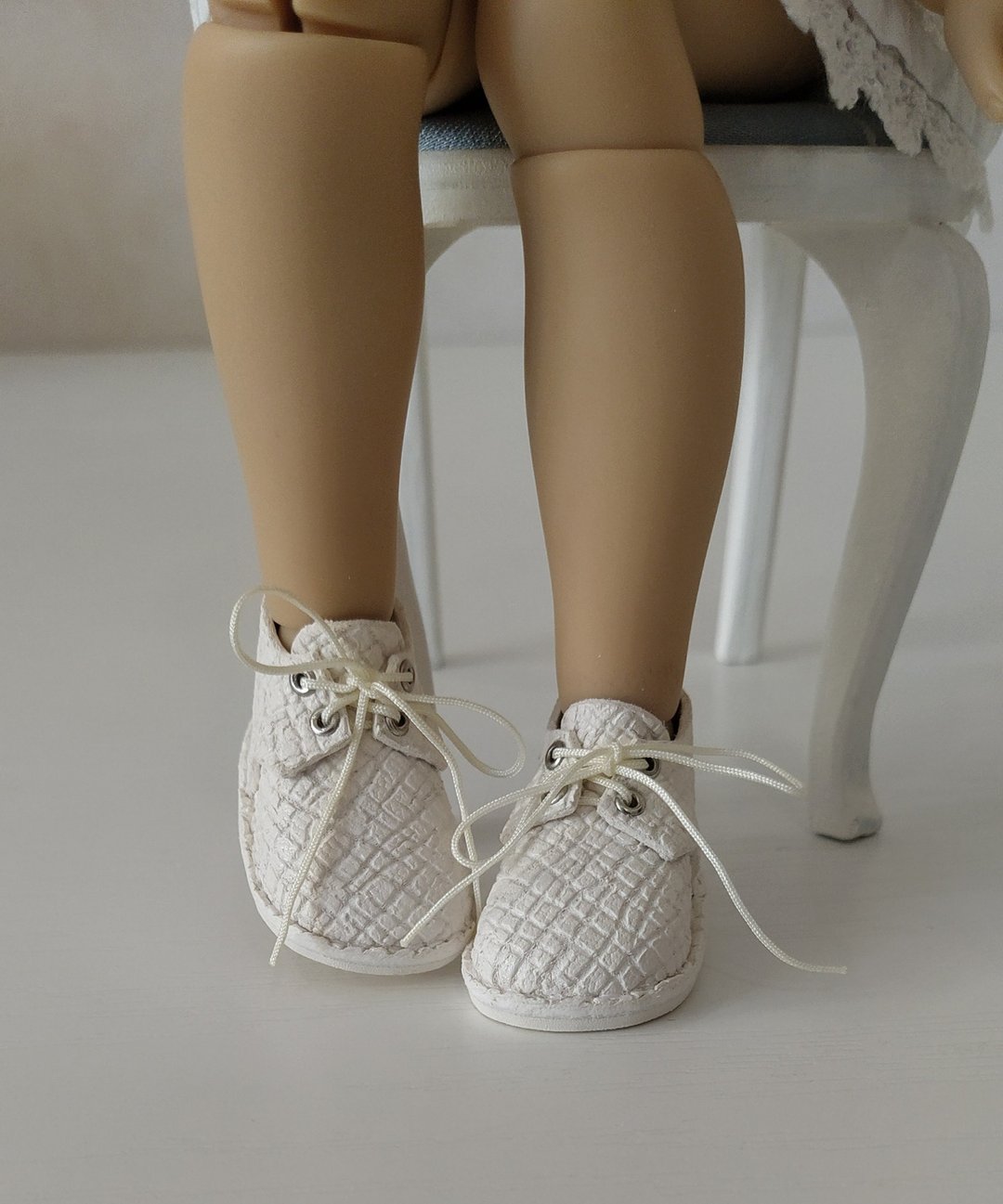 Ardyn tween Meadow dolls shoes - 玩偶/公仔 - 真皮 白色