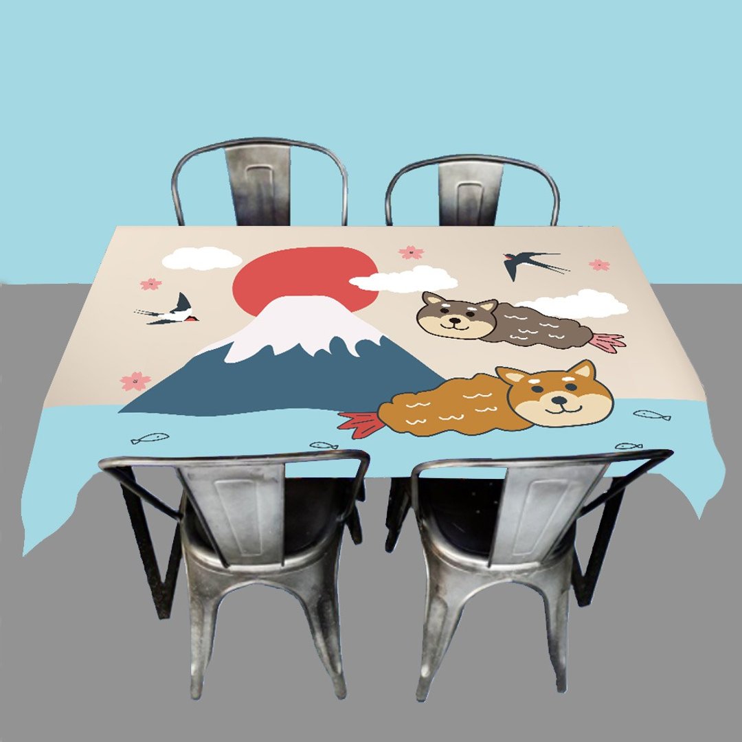 富士山 柴犬 壁纸 露营 - 餐垫/桌巾 - 棉 多色