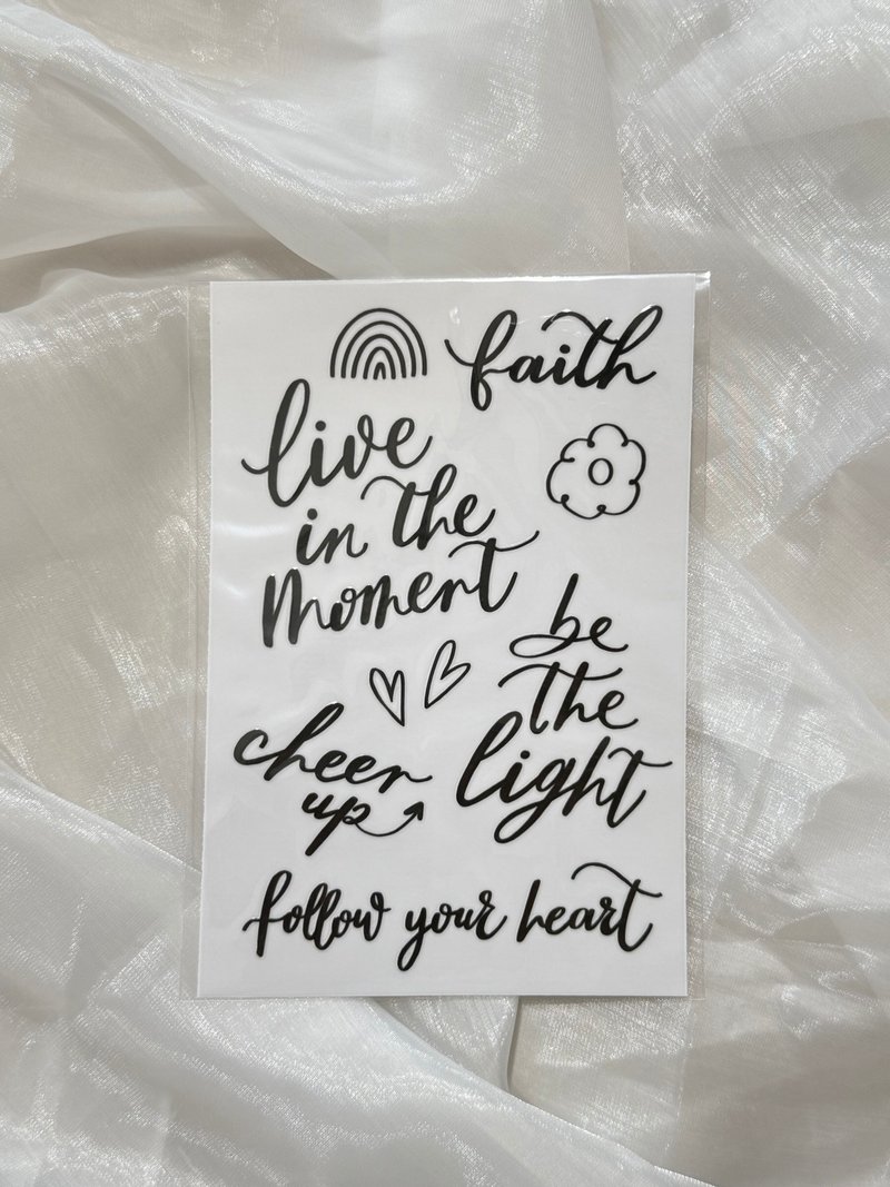 手写转印贴纸 款式1 - 贴纸 - 其他材质 黑色