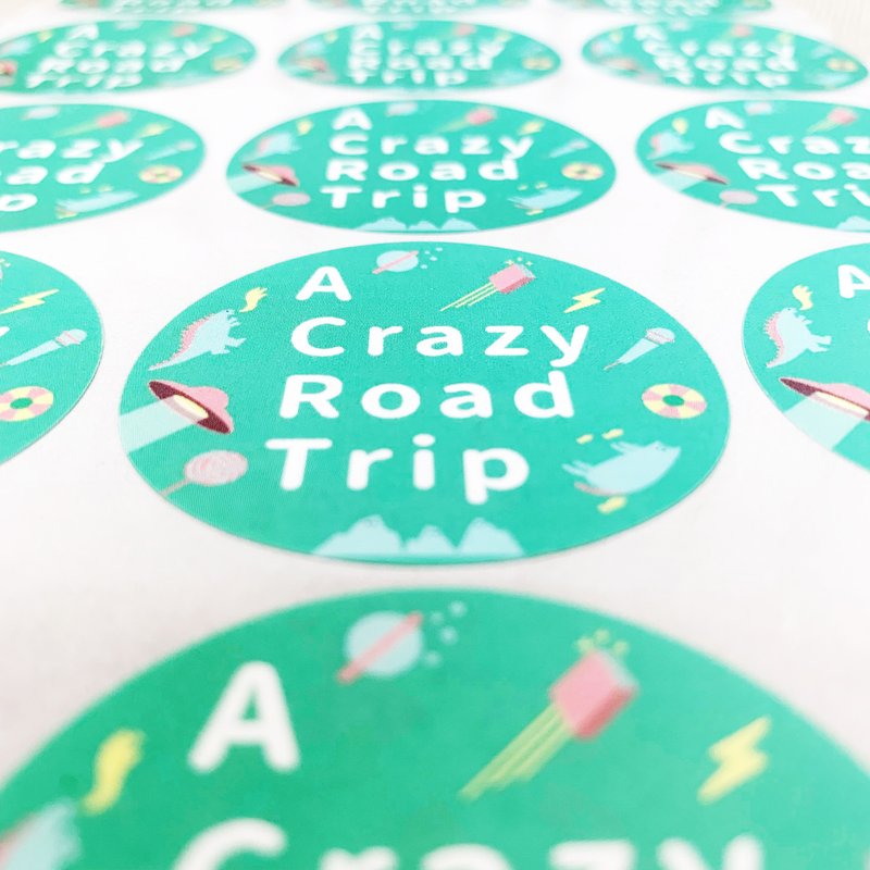 【疯狂的公路旅行 A Crazy Road Trip】 可爱贴纸 - 贴纸 - 纸 绿色