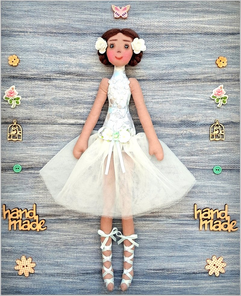 芭蕾舞娃娃 布娃娃-布娃娃 布娃娃-毛绒娃娃 软娃娃 - 玩偶/公仔 - 棉．麻 白色