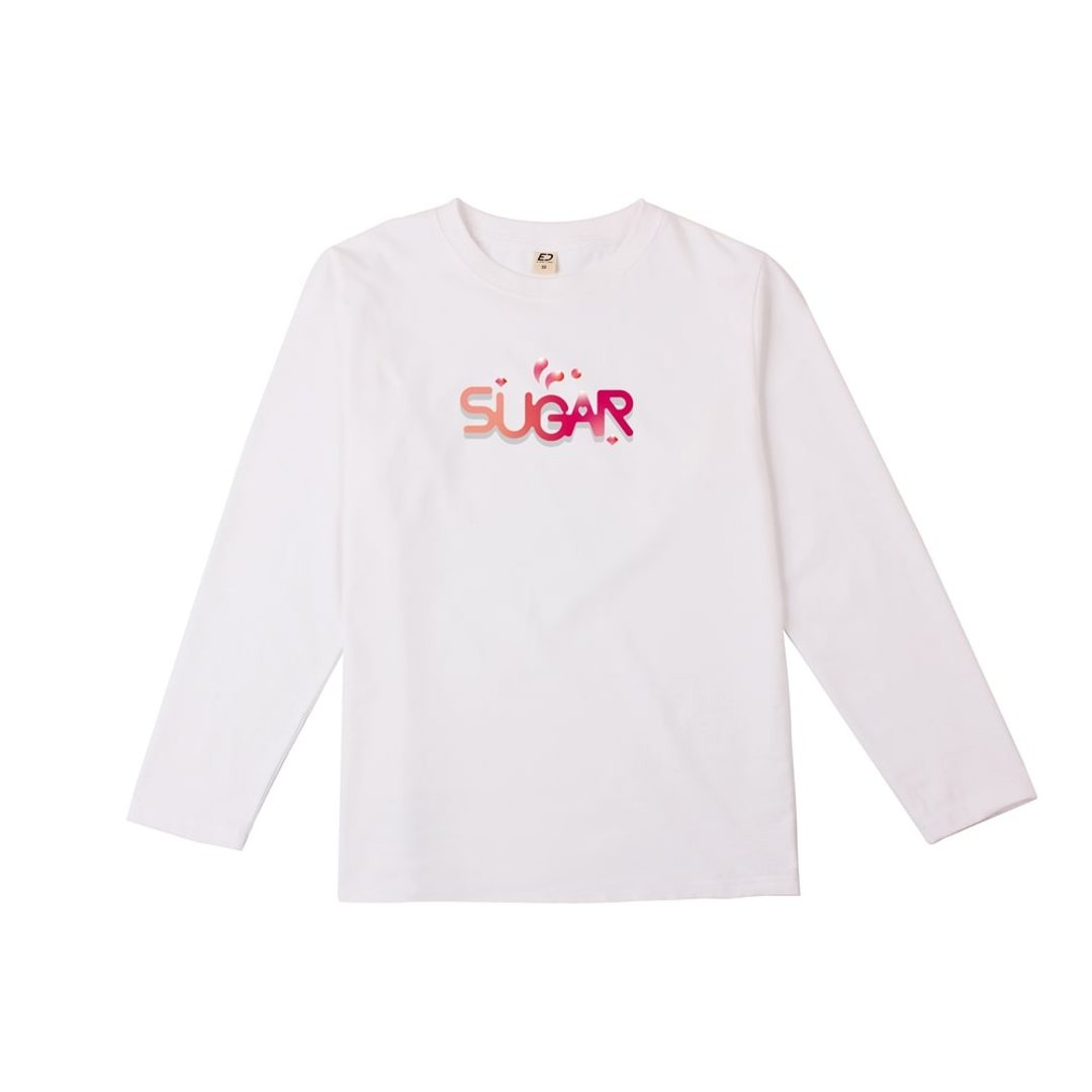 【每人心中都有一首歌】Sugar 长T/女上衣/男上衣/T-Shirt - 女装 T 恤 - 棉 白色