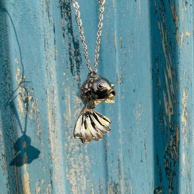 气球动物系列 金鱼 纯银动物造型项链 Animal sliver Necklace - 项链 - 纯银 银色