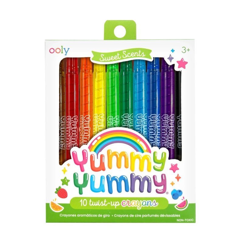 【美国OOLY】Yummy Yummy 甜香旋转蜡笔 (10色) - 插画/绘画/写字 - 蜡 多色