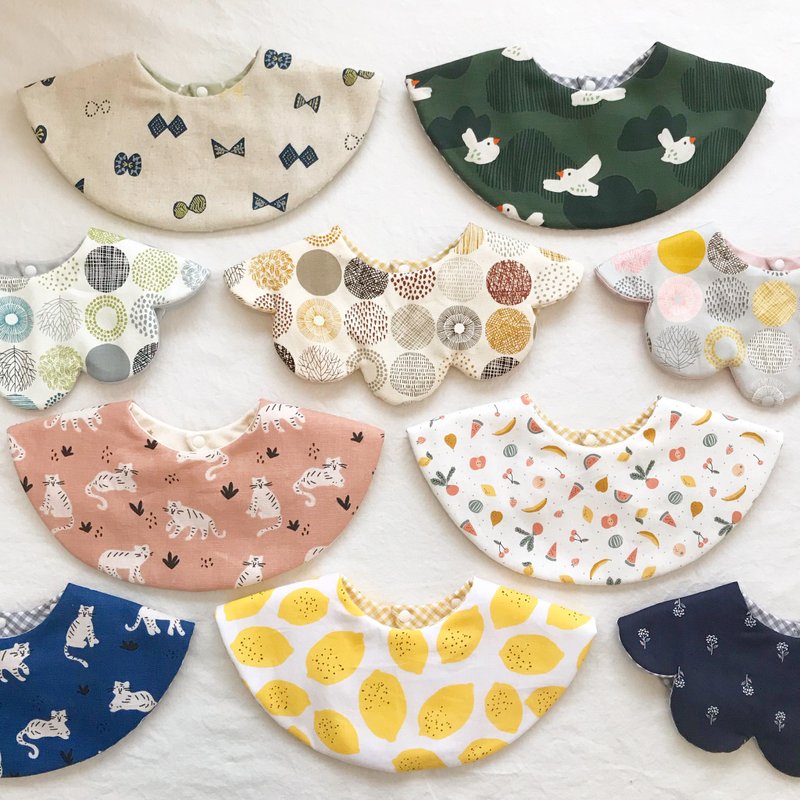 宝宝口水巾 围兜 【期间限定豪华9入福袋】 - 围嘴/口水巾 - 棉．麻 白色