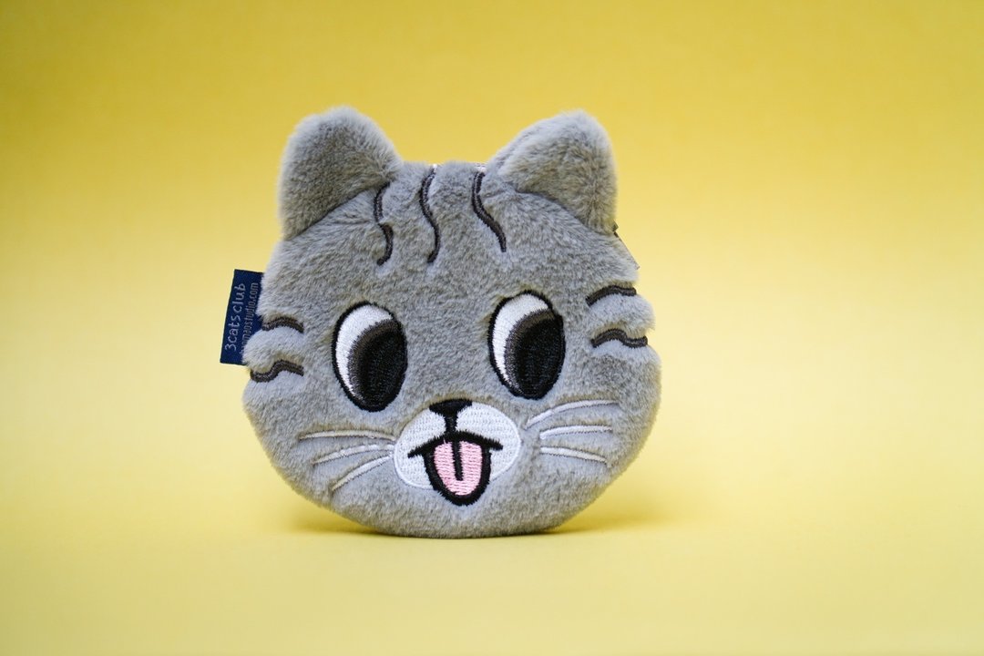 跑猫毛毛零钱包 - 零钱包 - 聚酯纤维 灰色