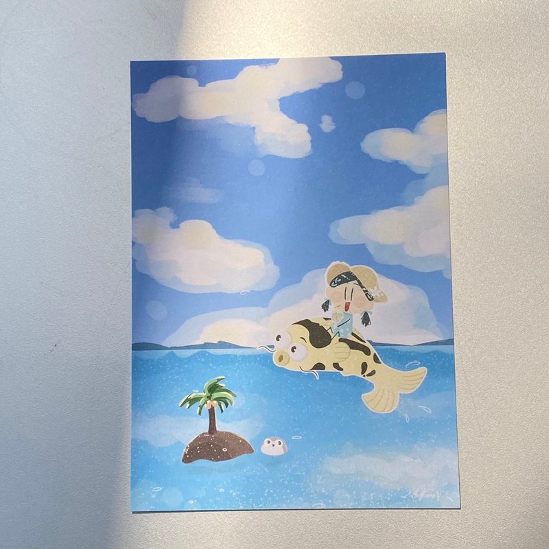 养鱼要写明信片-一起去海边 - 卡片/明信片 - 纸 蓝色