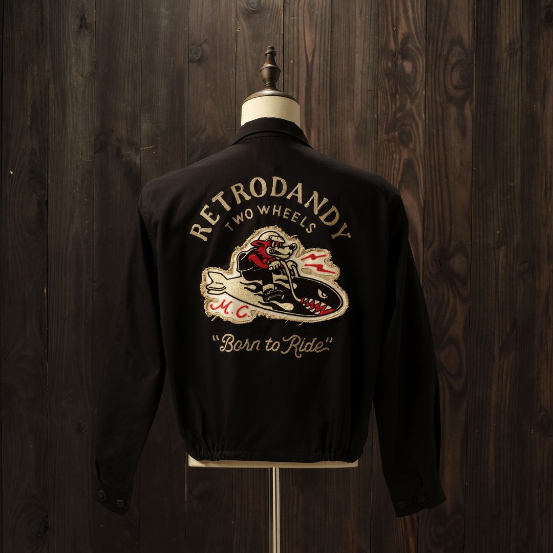 Bomber Wolf Club Jacket - 黑色 Black - 男装外套 - 棉 
