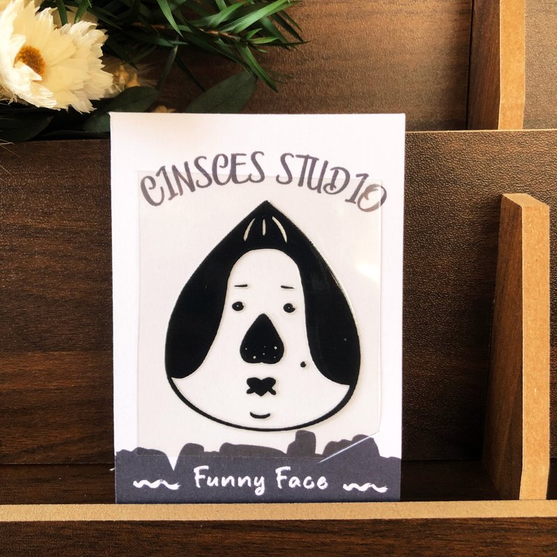 Funny Face 系列 - 脸圆不是错 水晶贴纸 行李箱 水壶 - 贴纸 - 防水材质 