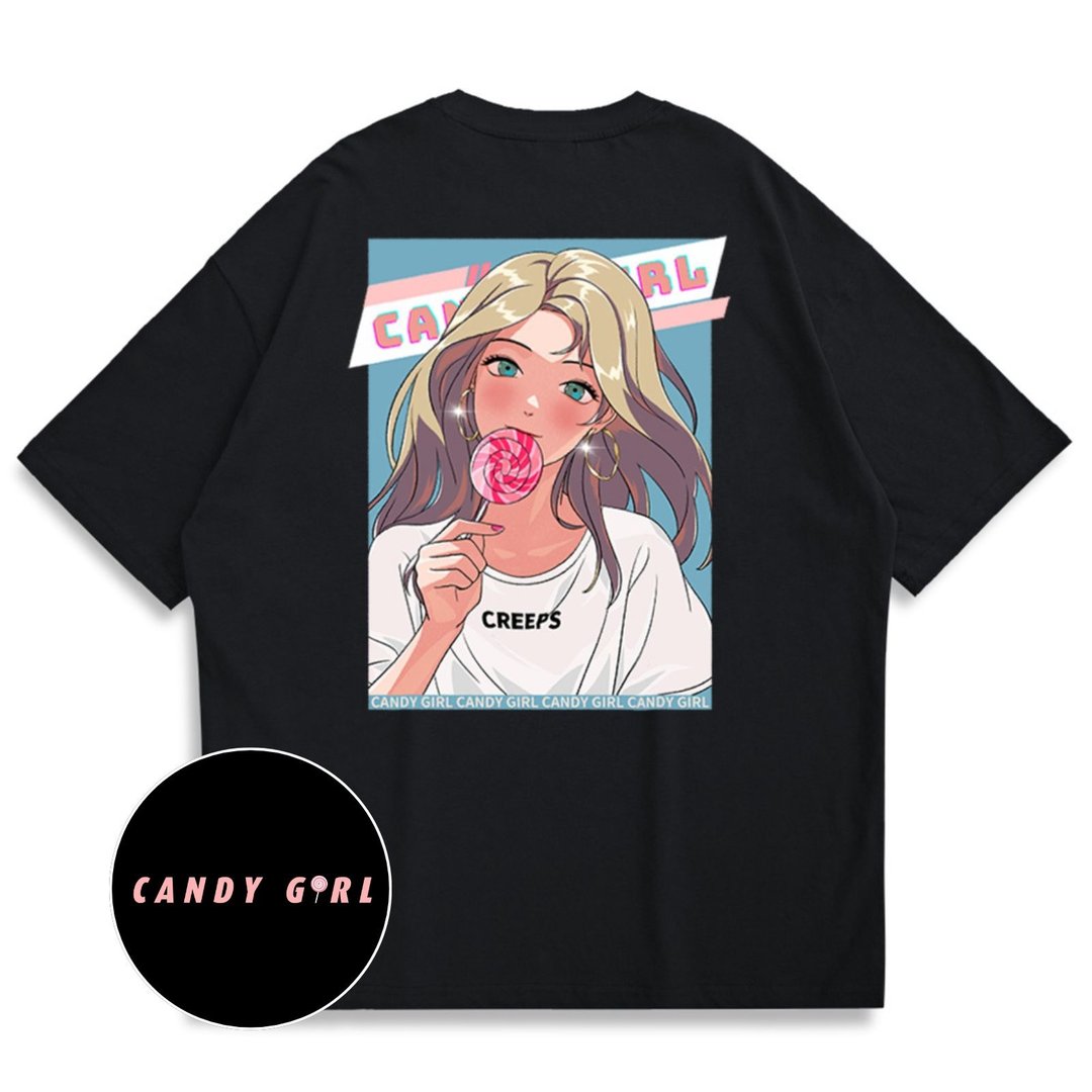 【CREEPS】Candy Girl 宽松重磅印花T恤 210g - 男装上衣/T 恤 - 棉 多色