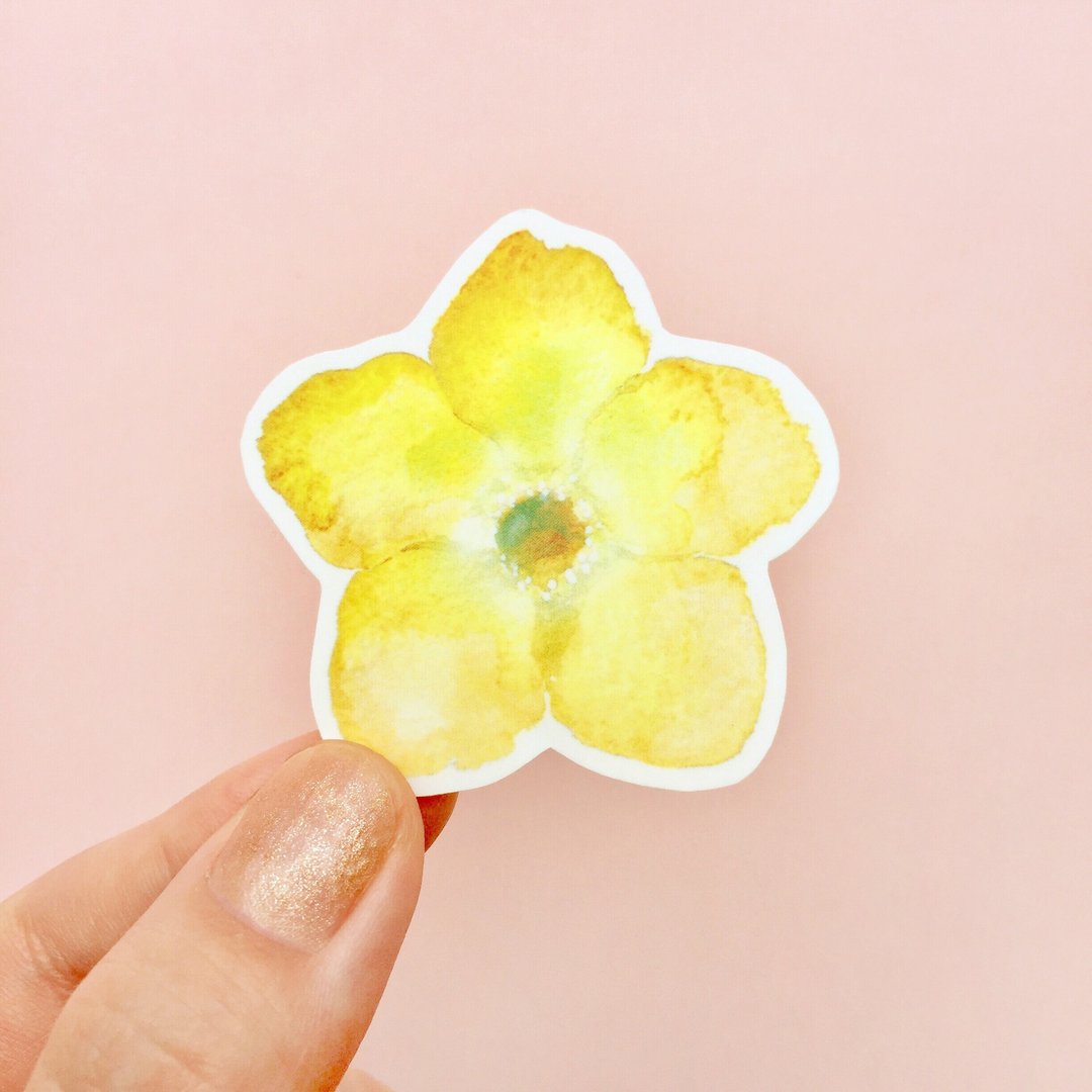 黄橘小花 贴纸 10入 - 贴纸 - 纸 黄色