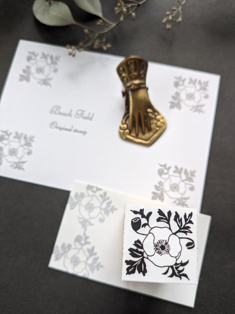 复古磁砖 罂粟花 印章 - 印章/印台 - 其他材质 