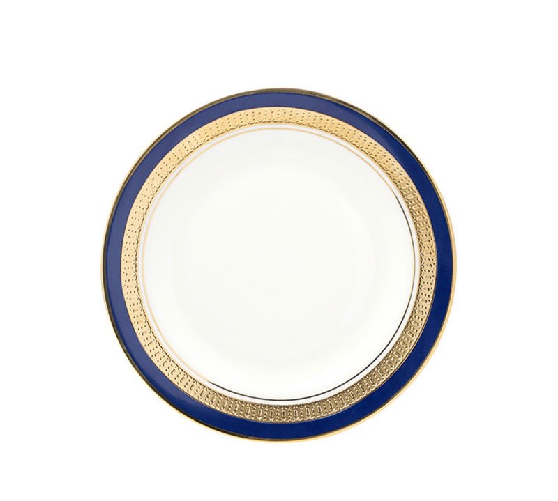 英国Aynsley 皇家钴蓝系列 骨瓷真金浮雕餐盘27cm - 盘子/餐盘/盘架 - 瓷 蓝色