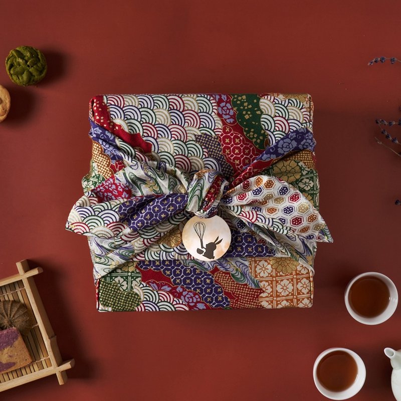 【中秋礼盒】十五月见-风吕敷综合烧菓子礼盒 - 手工饼干 - 新鲜食材 