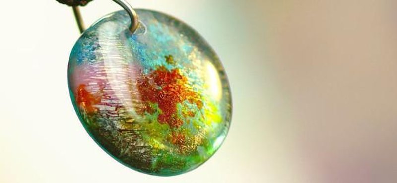 In the gentle sun-flowers blooming in the blue sky- - 项链 - 其他金属 