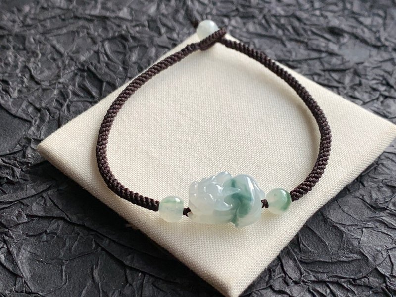 天然飘花 翡翠 手链 招财 貔貅手链 编织款手链 送礼 开运 招财 - 手链/手环 - 玉石 多色