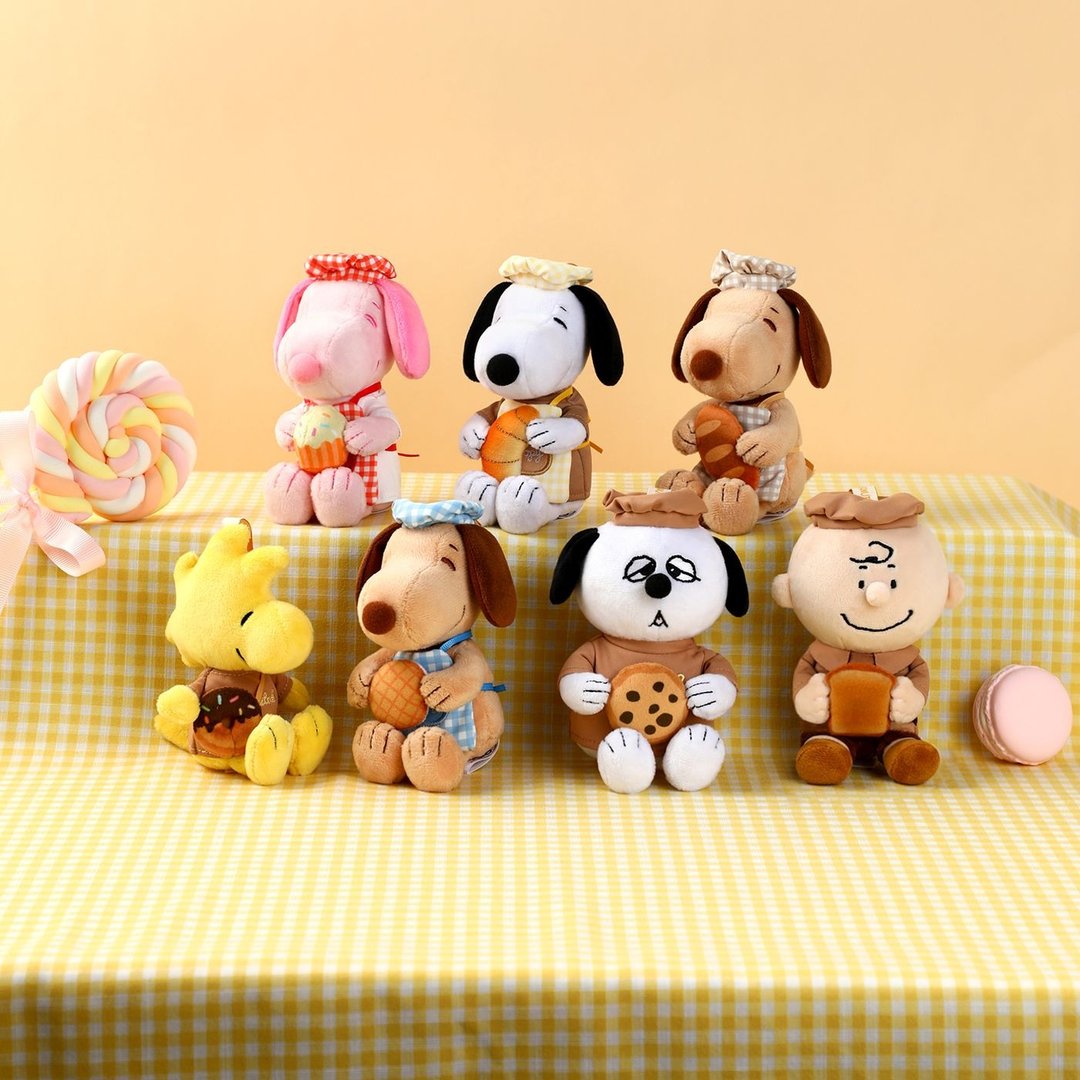 VIPO Snoopy 烘焙系列毛毛锁匙扣 (1 箱 6 个不重复) SP37593-SET6 - 钥匙链/钥匙包 - 棉 