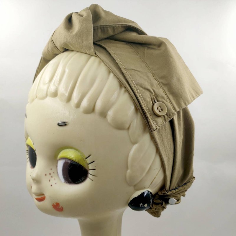 Petitbebe~咖啡黄蝴蝶结发带 - 发饰 - 棉．麻 黑色