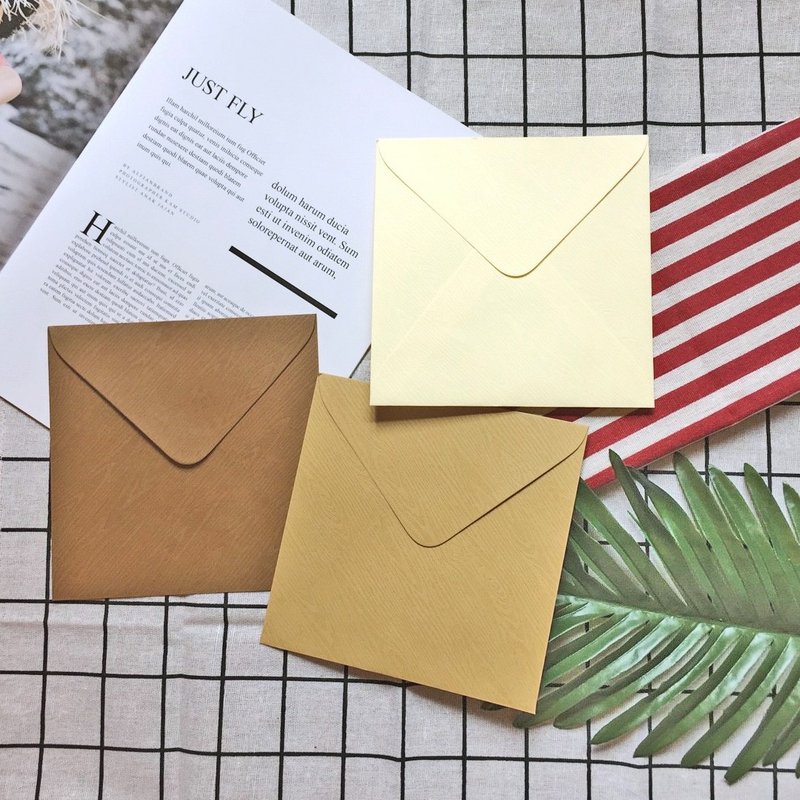 自然系顶级木纹信封 方形16厘米 / 方形14.2cm  50入 可加购烫金 - 信封/信纸 - 纸 