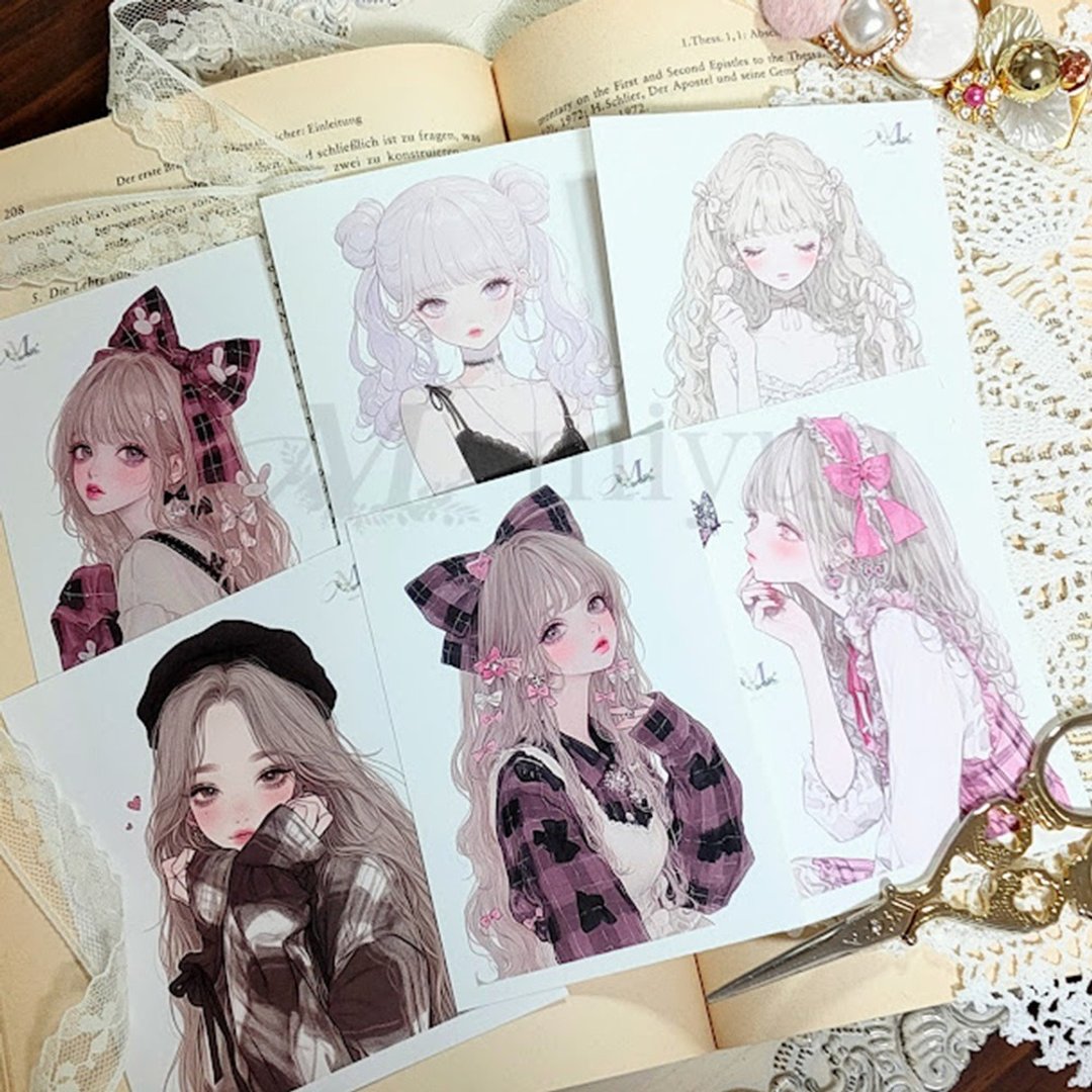 贴纸 原创贴纸 人物贴纸 独创贴纸 女孩贴纸 装饰贴纸 可爱 - 贴纸 - 纸 蓝色